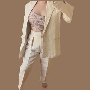 Rachael Wang Oversized oatmeal‎ blazer neutral size Small